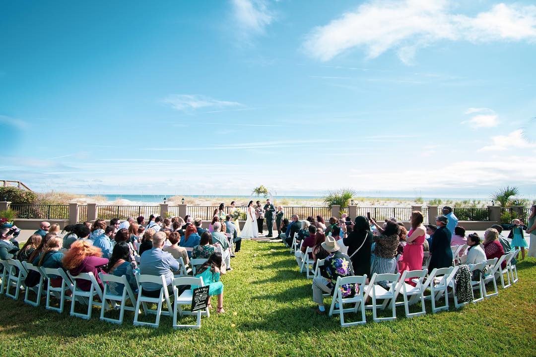 ocean front wedding ceremony at Hampon Inn Jacksonville Beach
