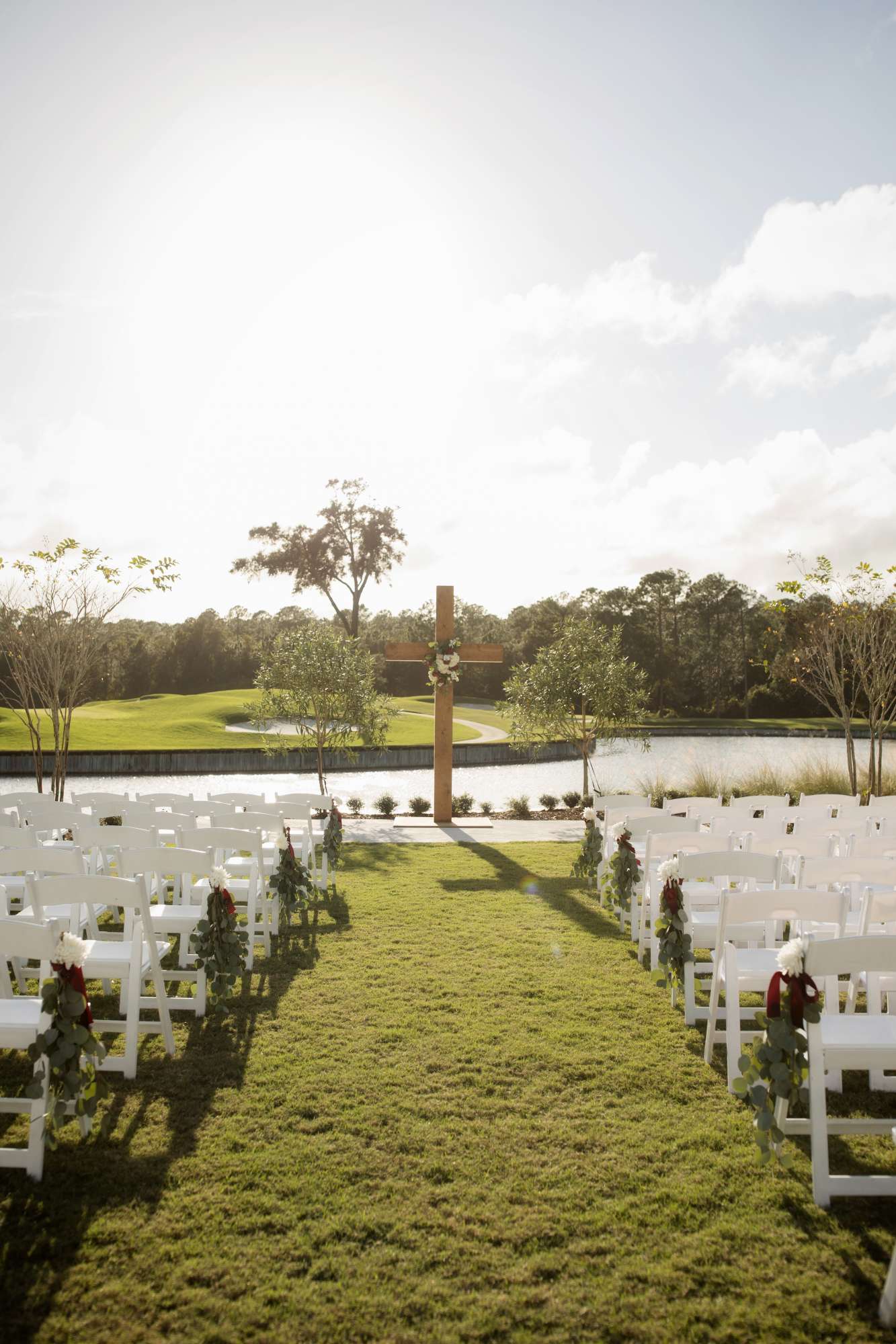 outdoor ceremony set up for weddings at St Johns Golf and Country Club