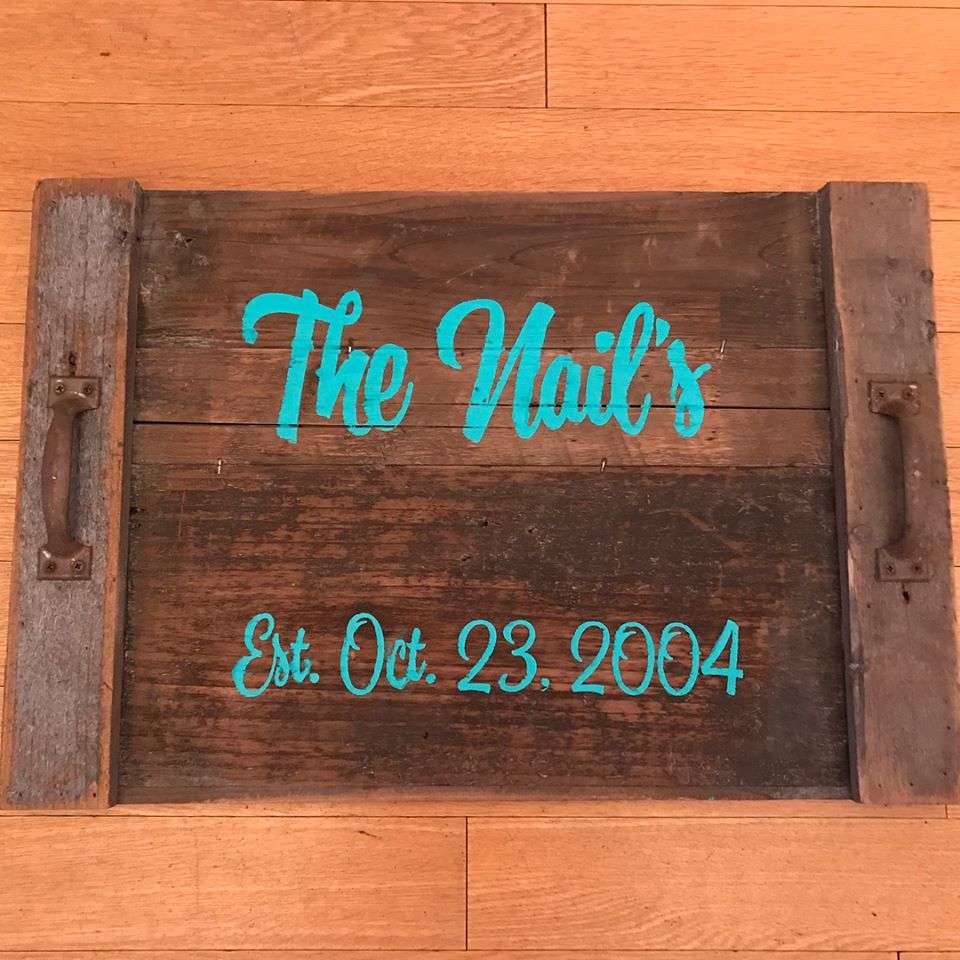 Custom signs for newly wed gifts