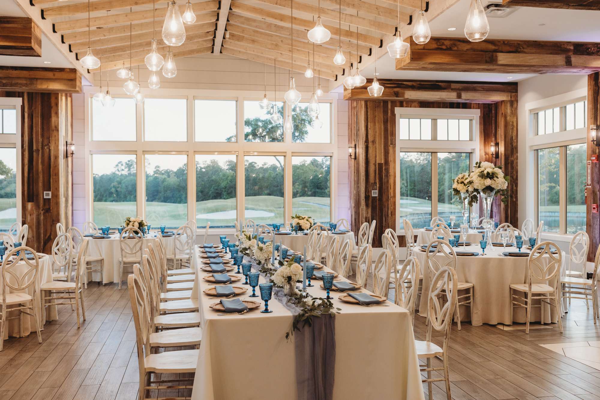 white and blue wedding at St Johns Golf and Country Club