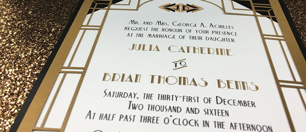 Custom Invitations with an Art Deco Theme