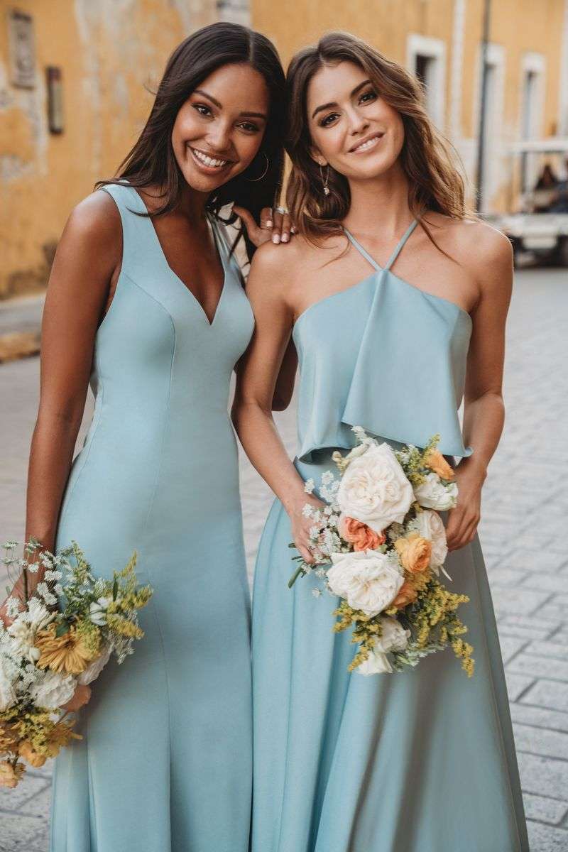 Blue bridesmaid dresses French Novelty