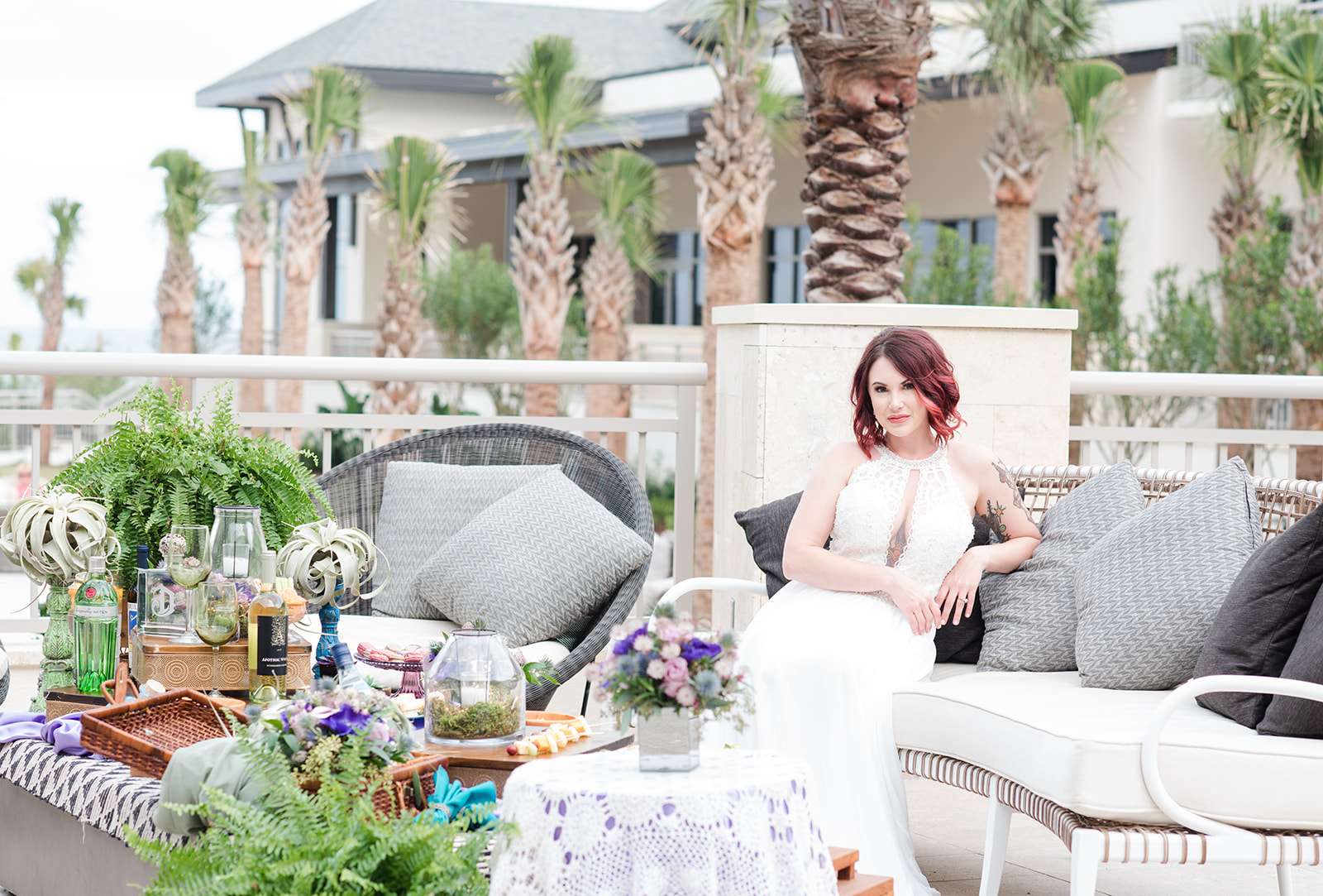 bride with food from Anthonys Catering