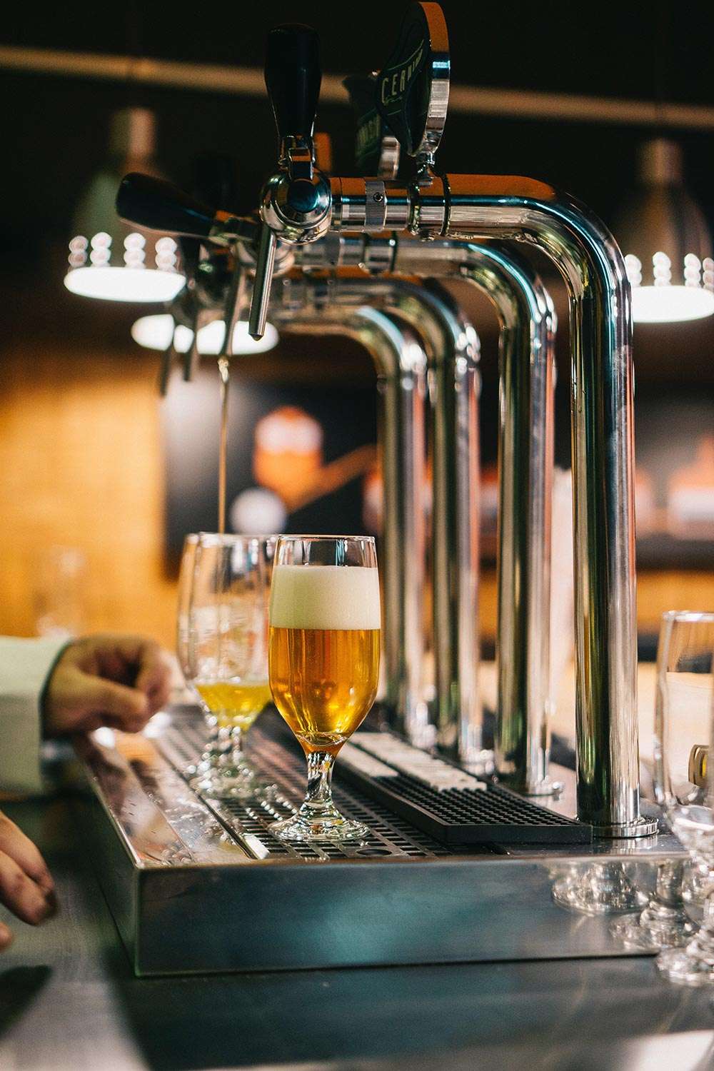 Serving beer at a wedding
