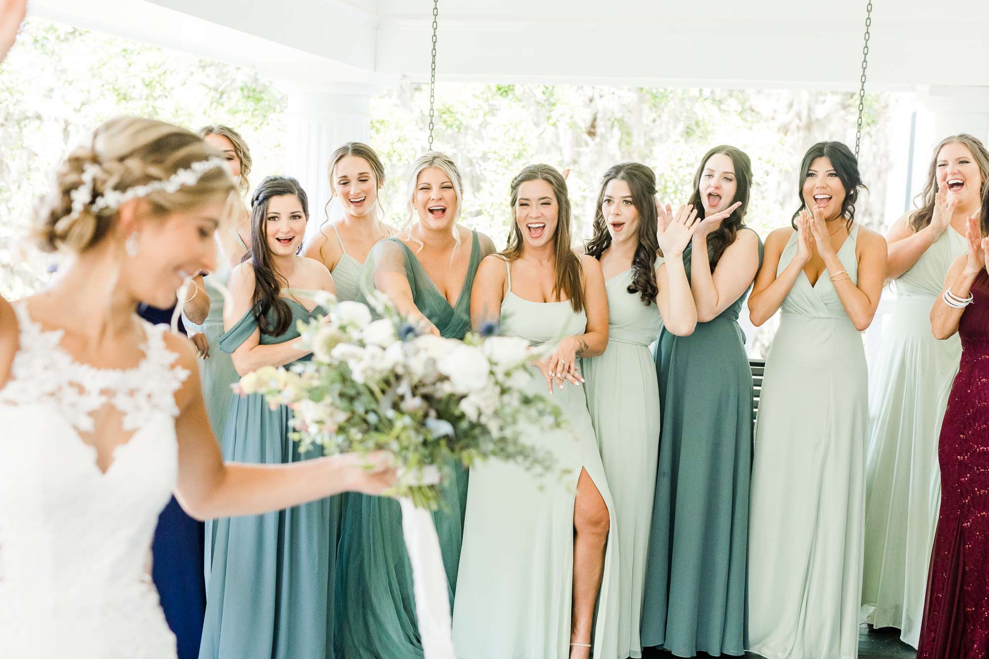 Wedding party with hair and makeup done by Updos for I Dos Jacksonville