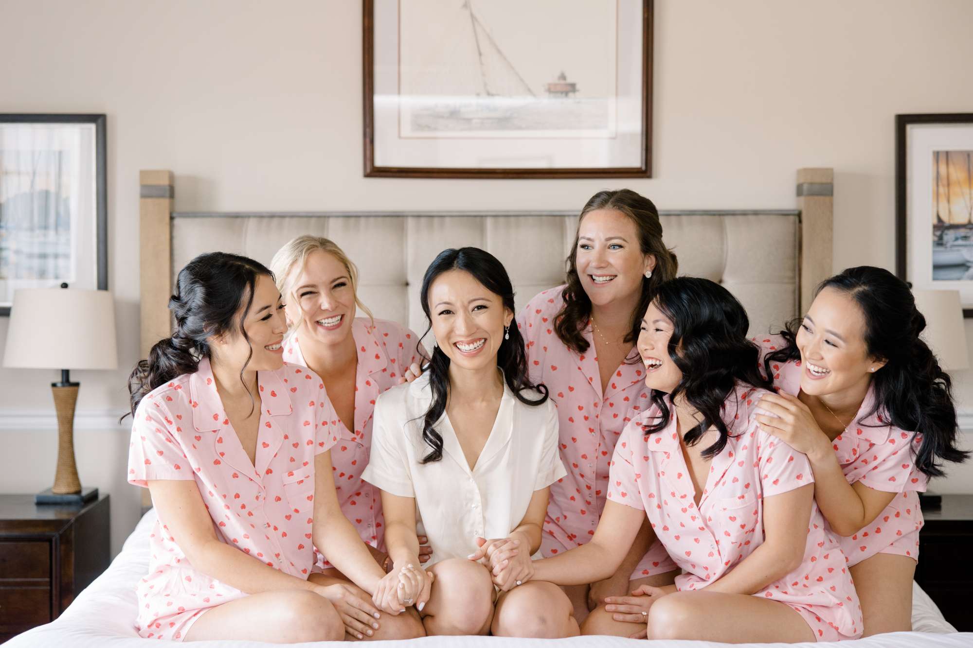 Bride and her bridesmaids getting ready for the wedding. Updos for I dos Jacksonville