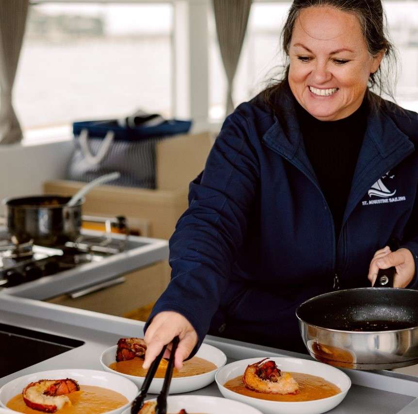 Private chef experience on the St Augustine Sailing Boat Premier Bride