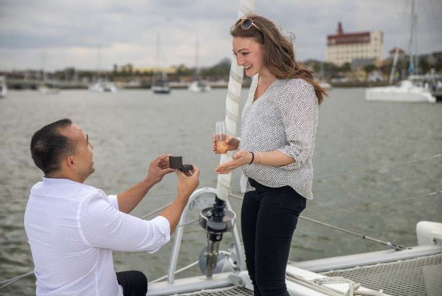 Will You Marry Me? Proposal on the sail boat in downtown St Augustine