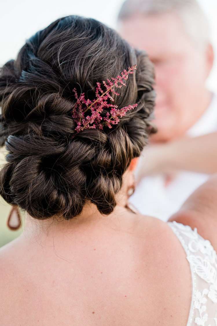 Beach vibes brides wedding hair Curl Wink Blush