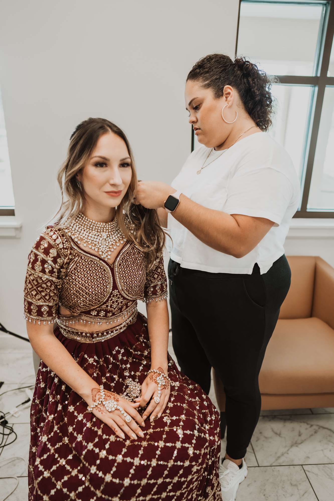 Curl Wink Blush at a fashion shoot for Premier Bride