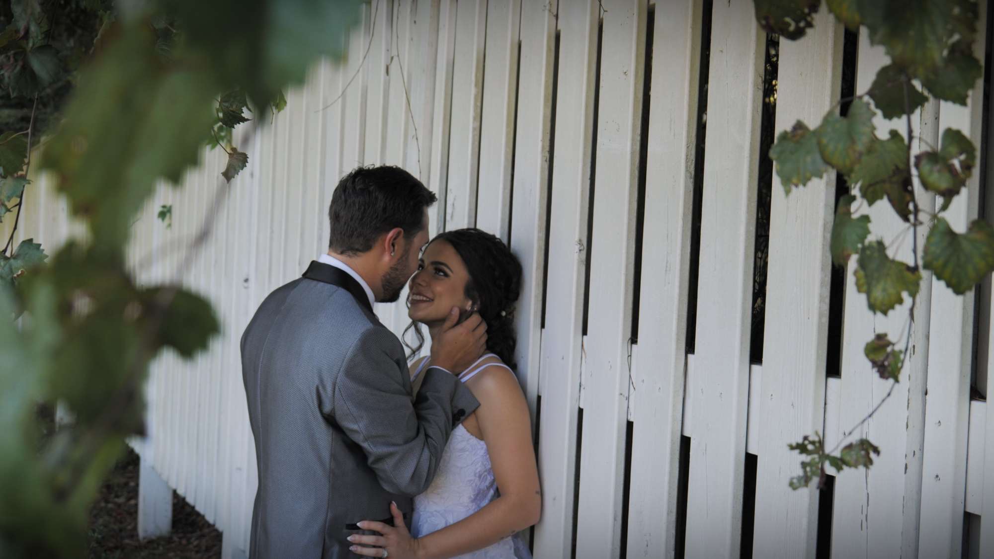 bride and groom on their wedding day with Estory Video Premier Bride 904