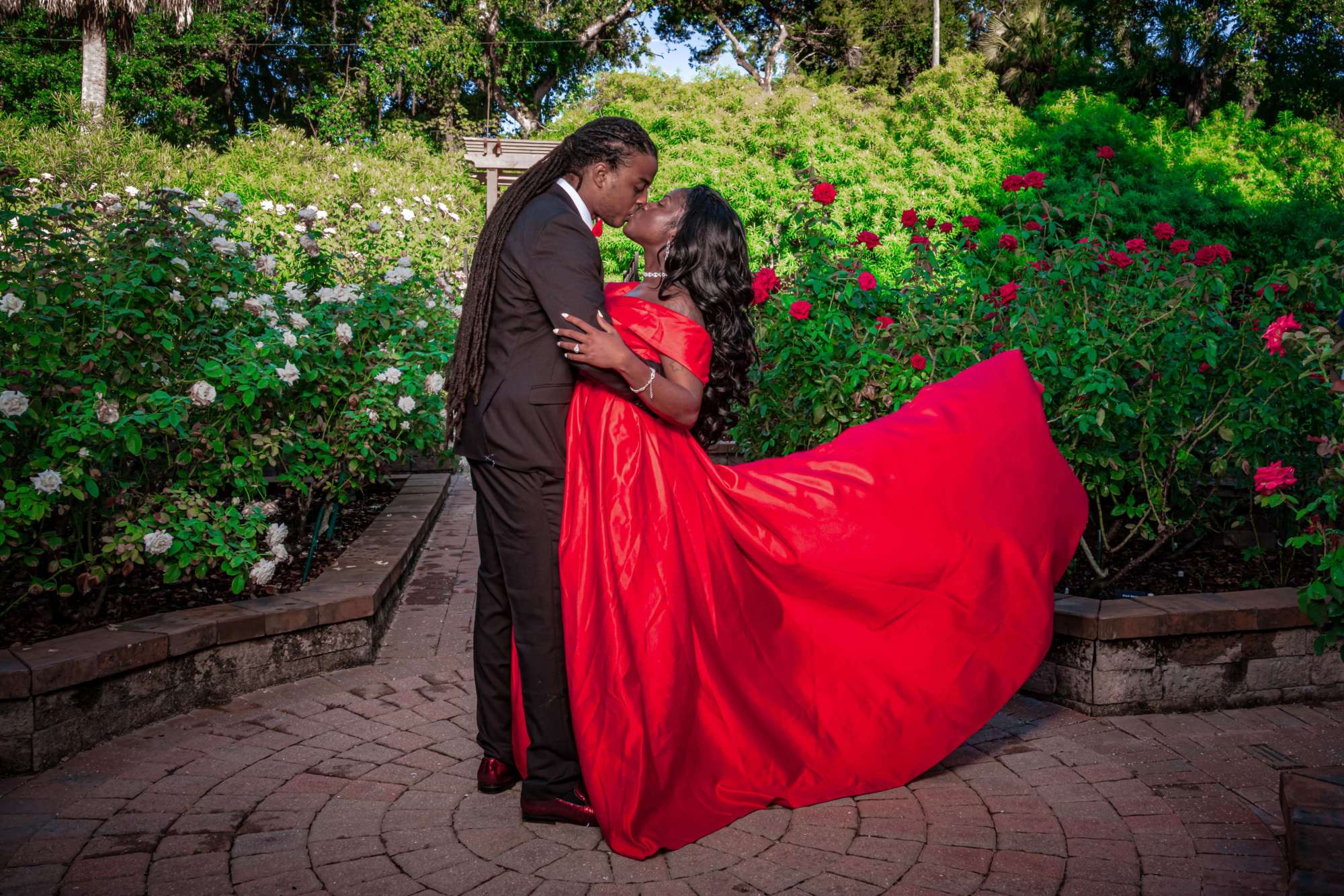 Engagement session with red dress - Breathless Imagery and Premier Bride of Jacksonville