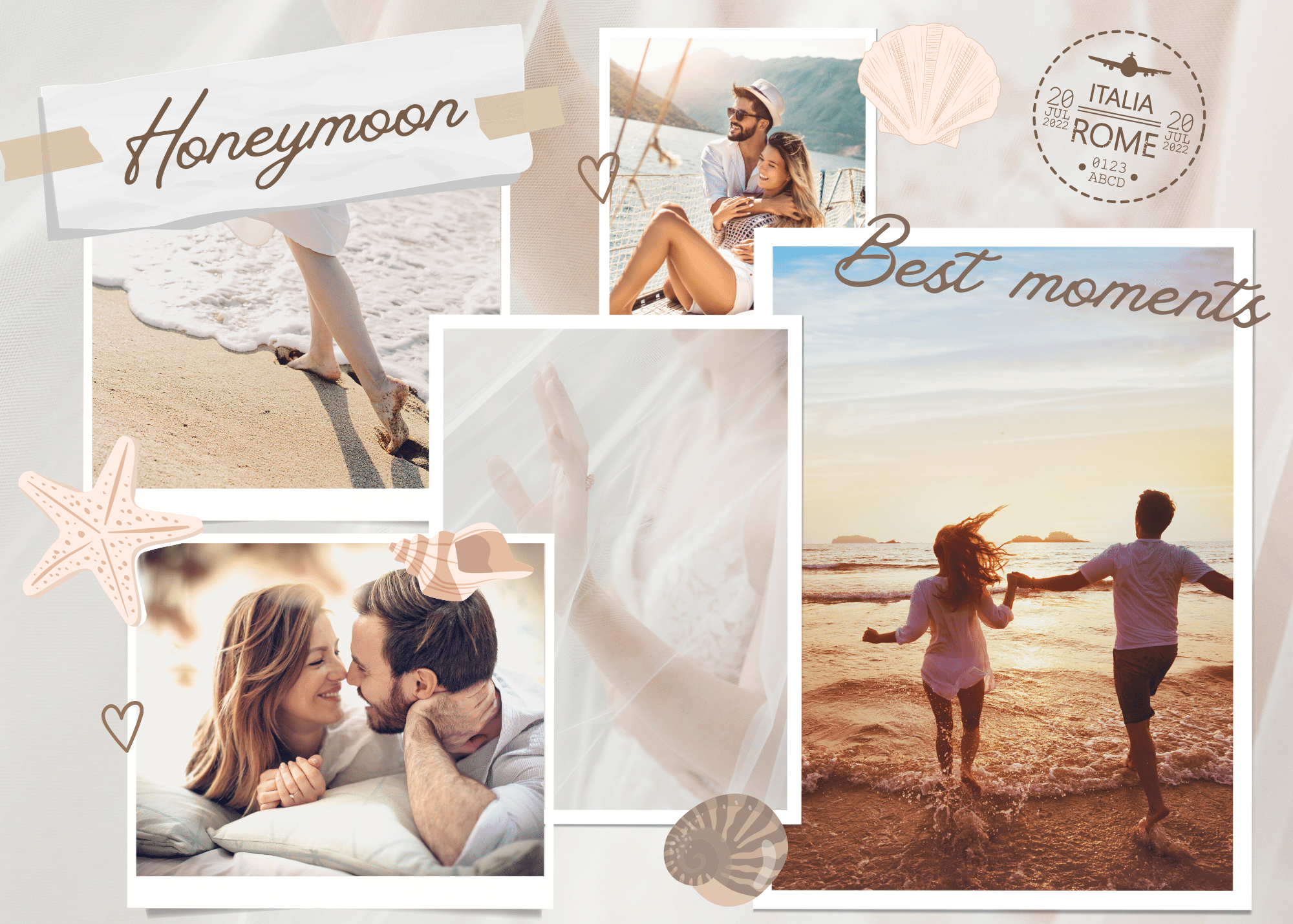 Beach Honeymoon Photo Collage Card (2)