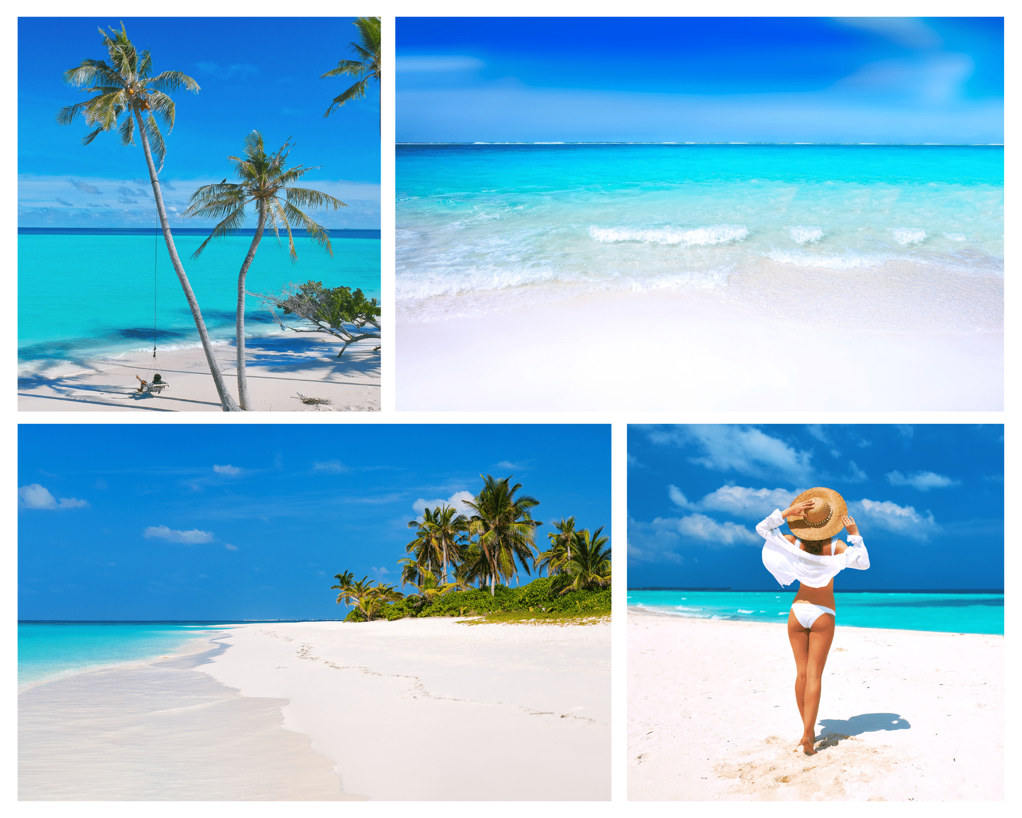 Blue Beach Travel Photo Collage