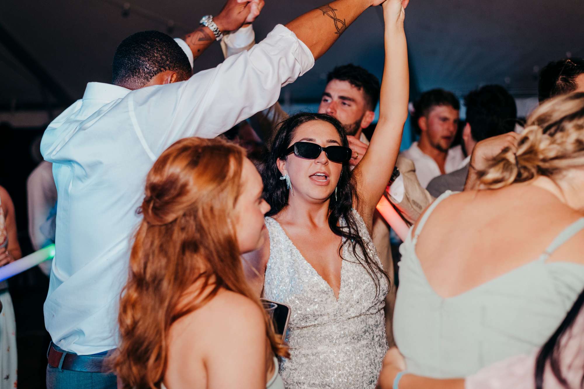 Bride on the dance floor with Island Sound Wedding DJ in Jacksonville