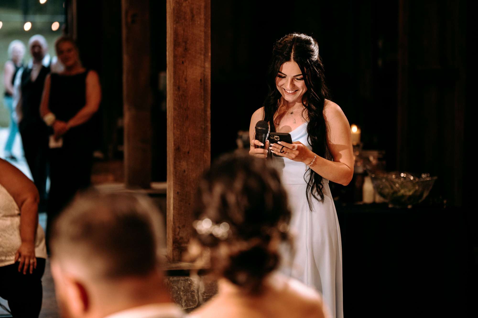 Maid of honor speech at wedding with Island Sound Wedding DJ