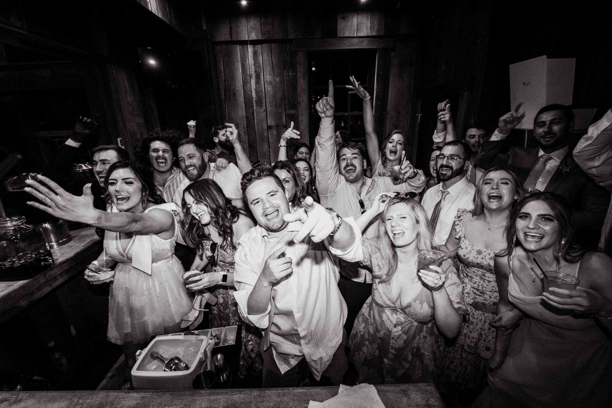 wedding guests having he best time with Island Sound Wedding DJs