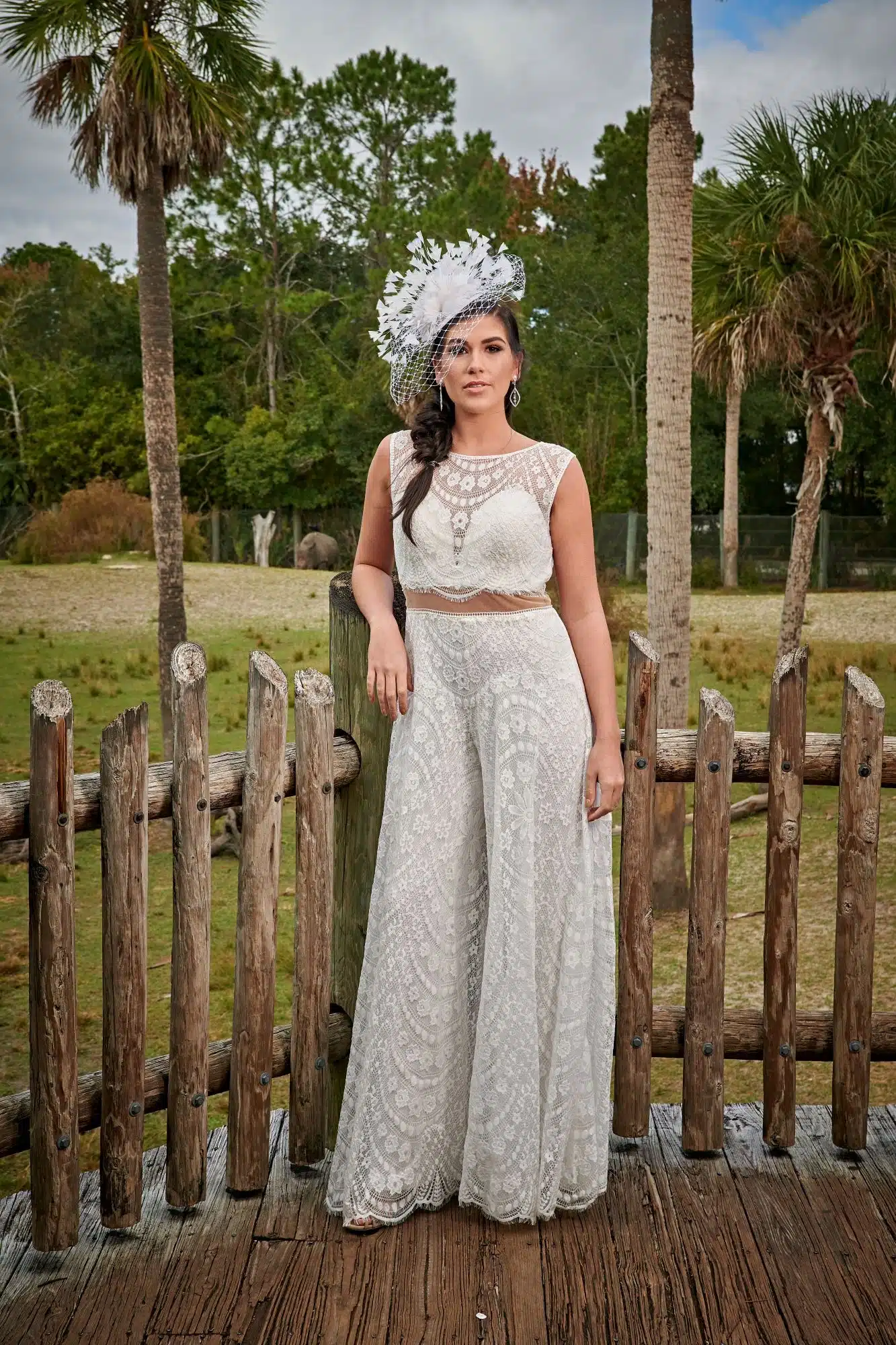 Jacksonville bride in a pant suit at the Jacksonville Zoo photo by Dan Harris Jacksonville bride in a pant suit at the Jacksonville Zoo photo by Dan Harris