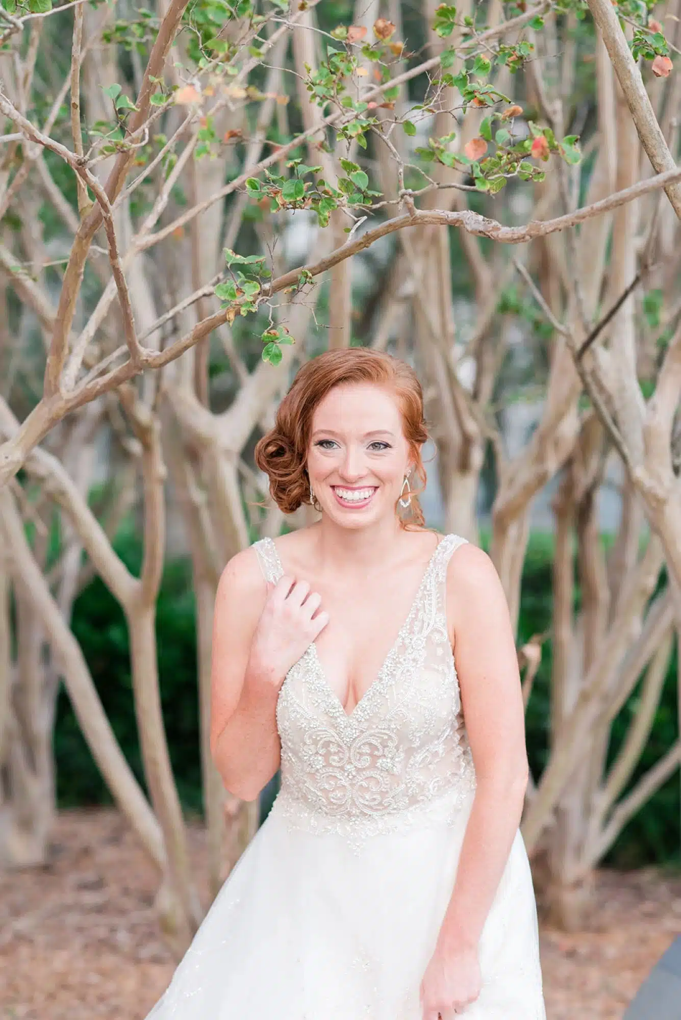 Palm Coast Bride beaded dress outside Christine Austin Photography Palm Coast Bride beaded dress outside Christine Austin Photography