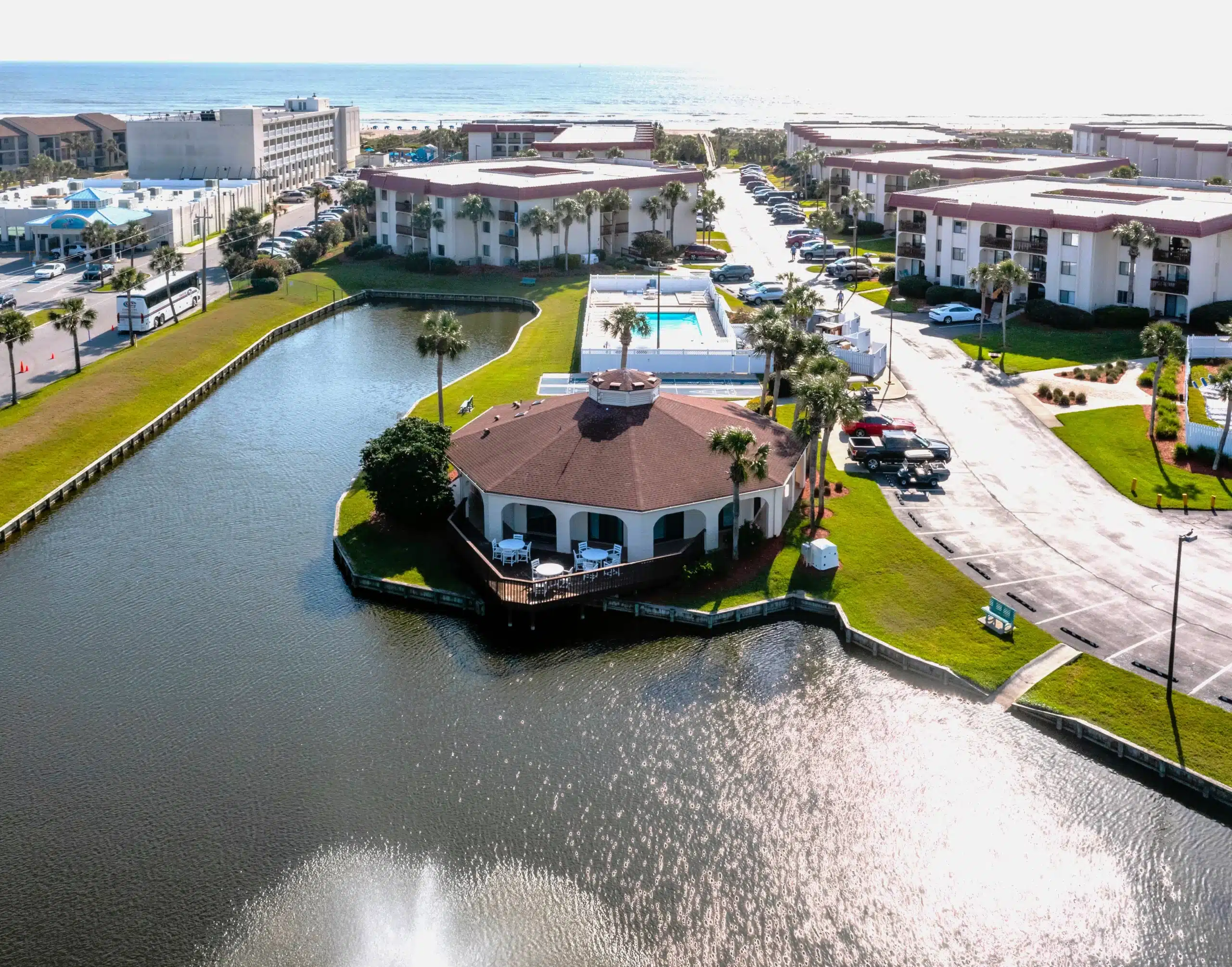 The clubhouse by the pond at St Augustine Ocean and Raquet Club The clubhouse by the pond at St Augustine Ocean and Raquet Club